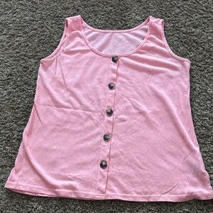 SHEIN Pink Button-Front Tank Top